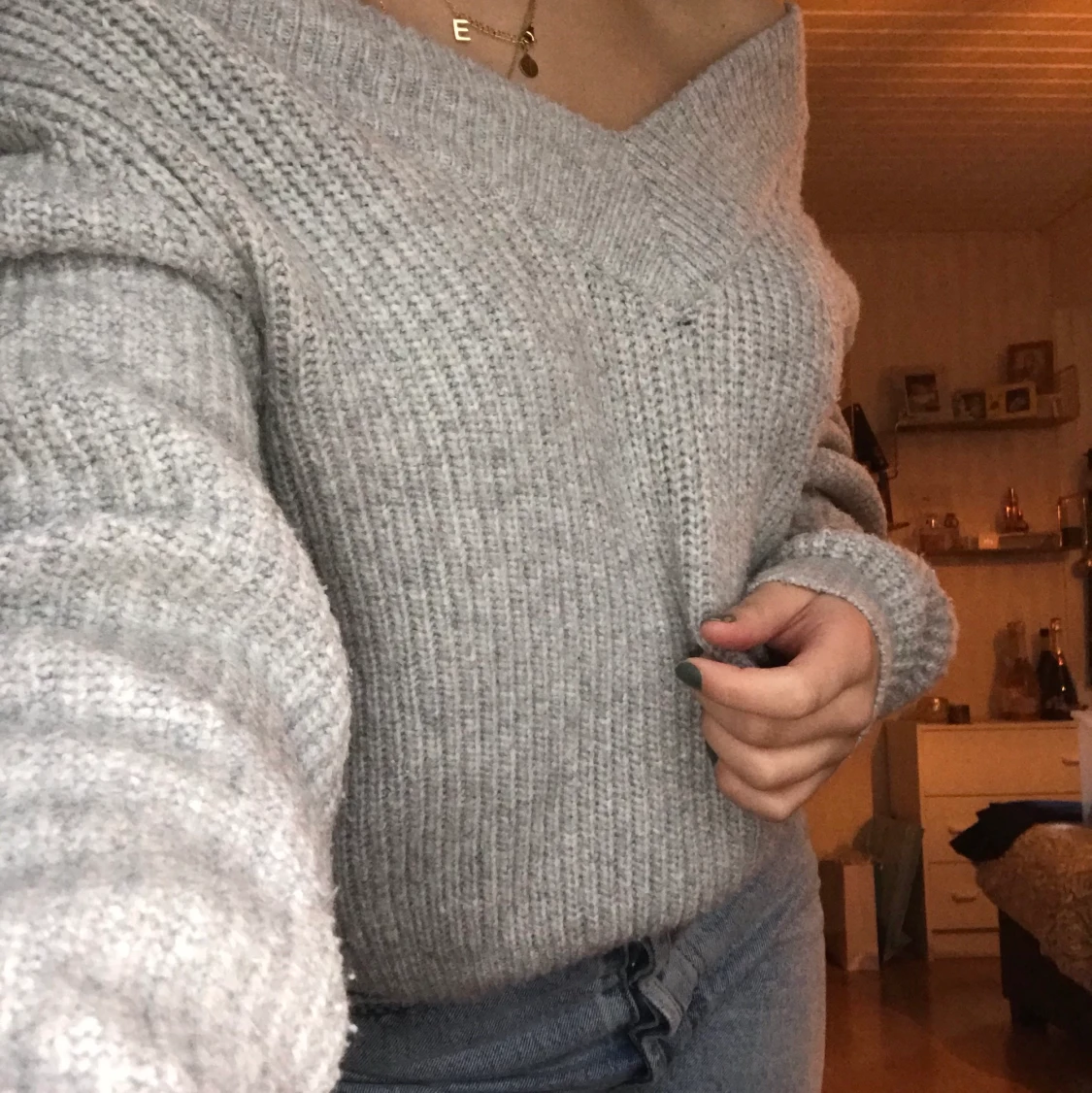 Grå fin tröja  - 91