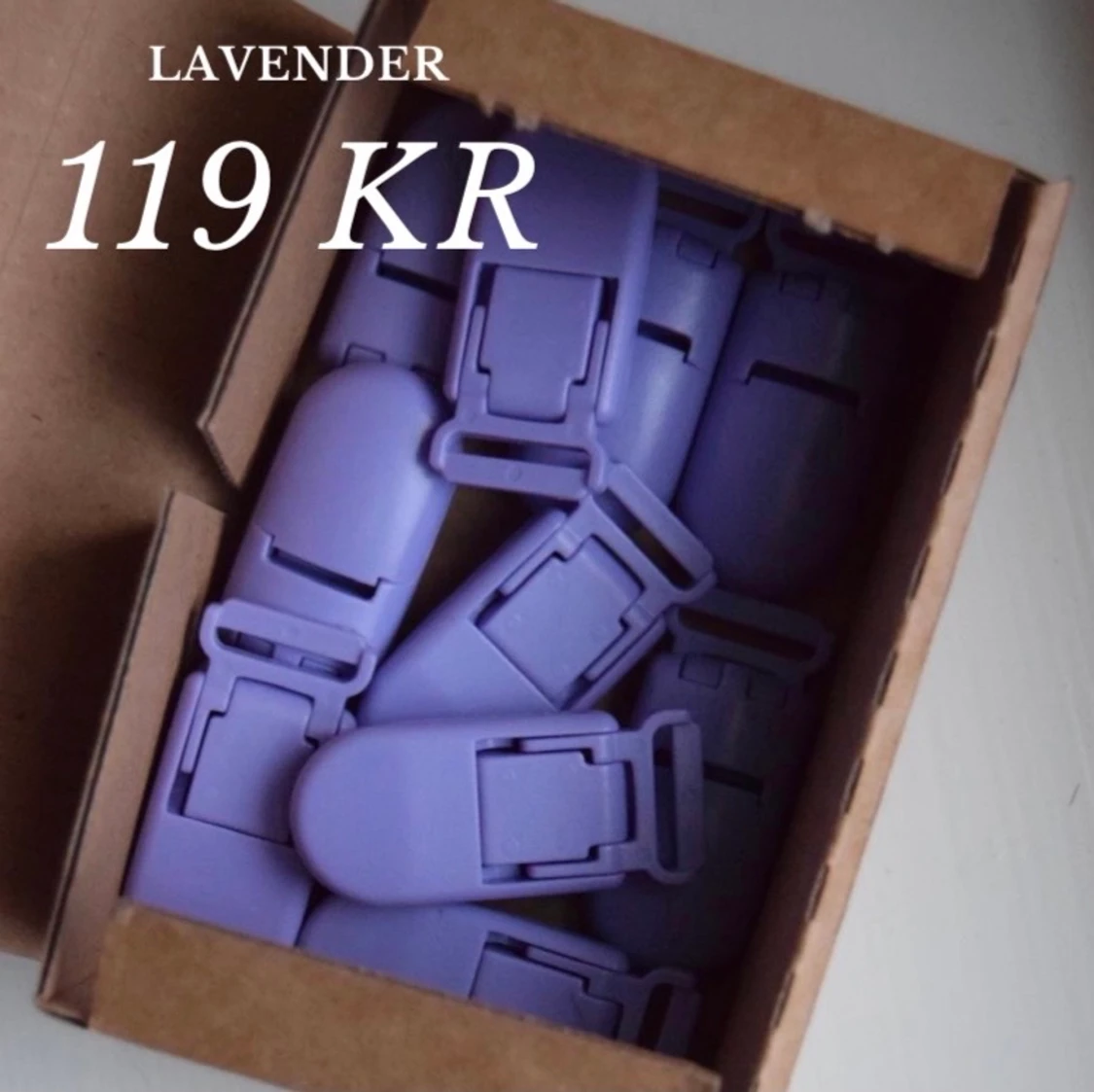 Lavender (lila), 10 st klämmor  - 91