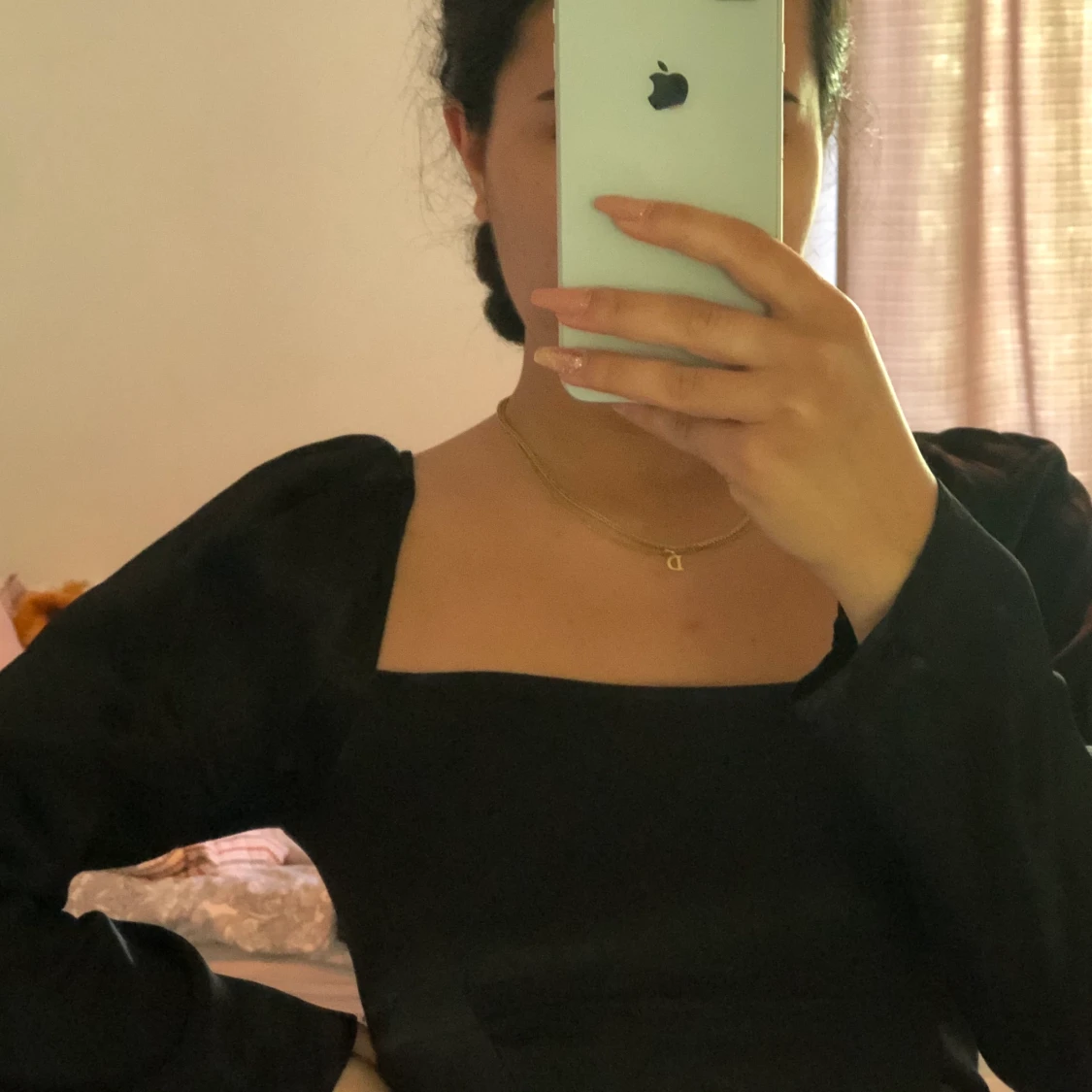 Svart tröja i silke  - 91