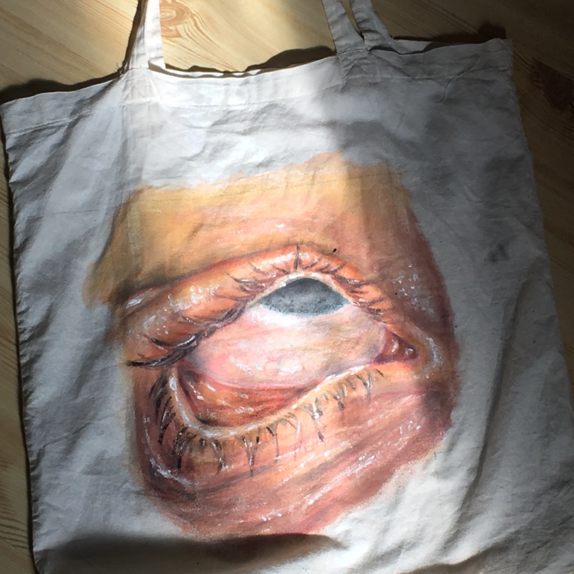 Målad tygväska - 91