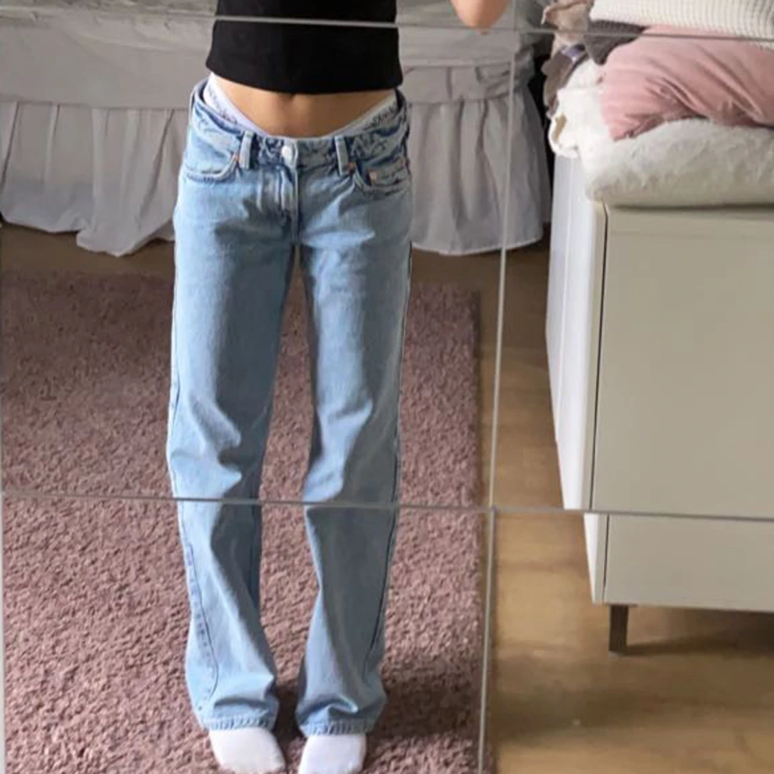 Lågmidjade blåa jeans - 90