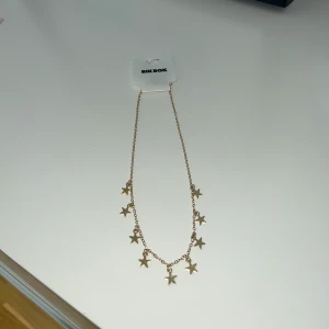 Stjärnhalsband - Säljer detta guldiga stjärnhalsbandet från bikbok, såklart aldrig använt! 💕 frakt kostar 14 kr!