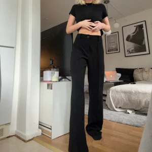 Kostymbyxor från Zara - Svarta långa kostymbyxor från zara  Är 168 och de sitter bra på mig. Använda några gånger 
