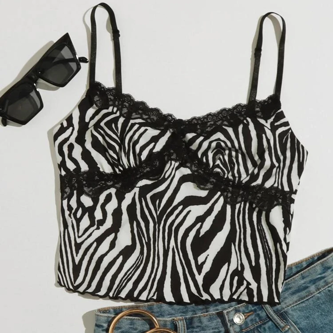 Svart/vita linne zebra mönster