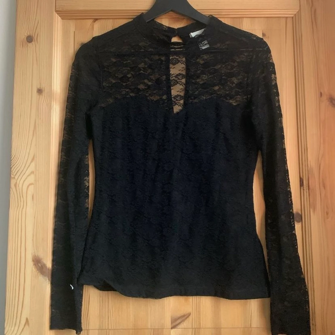 Svart spets topp - 90