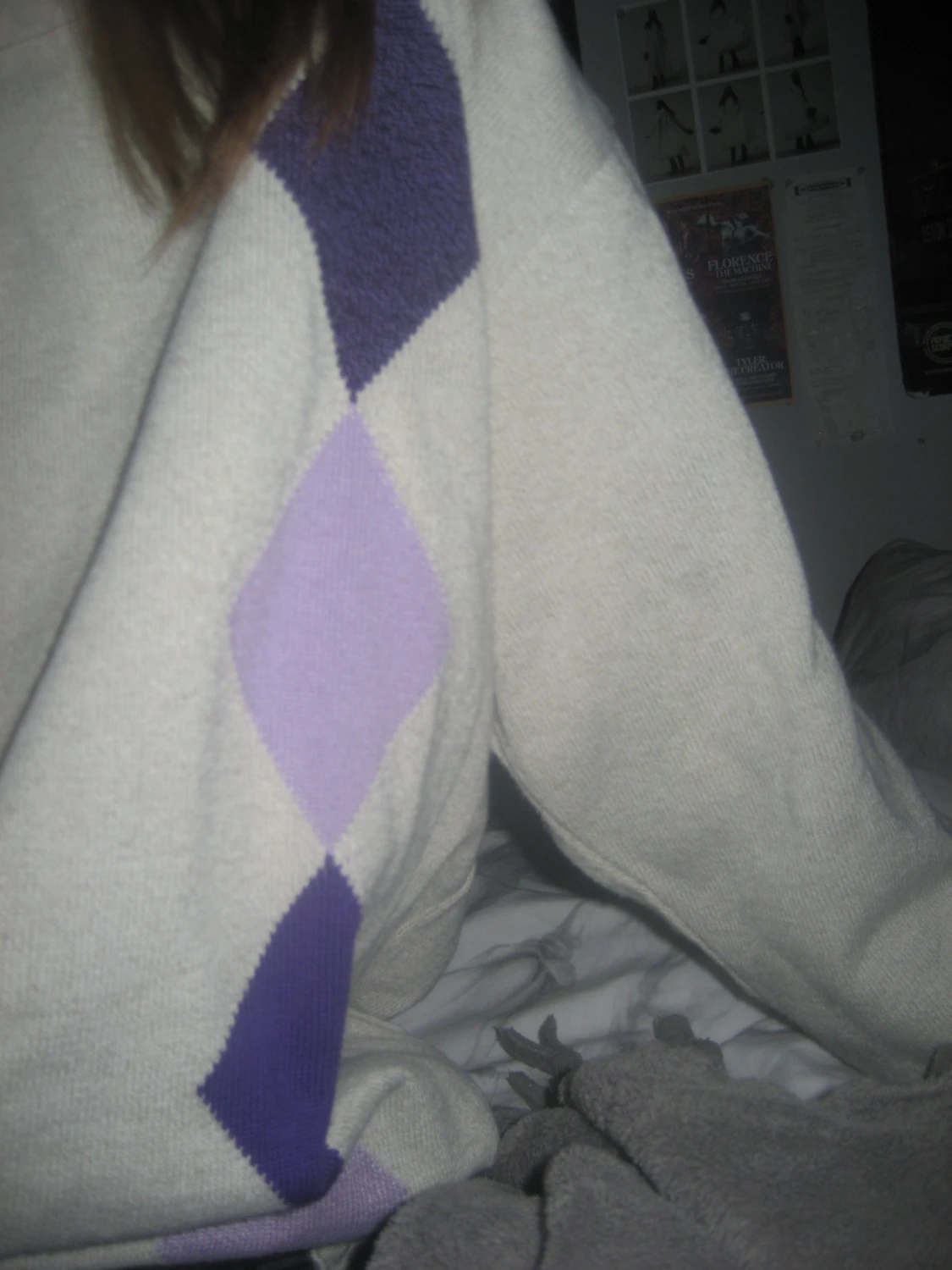 tjocktröja med lila detalj - 90