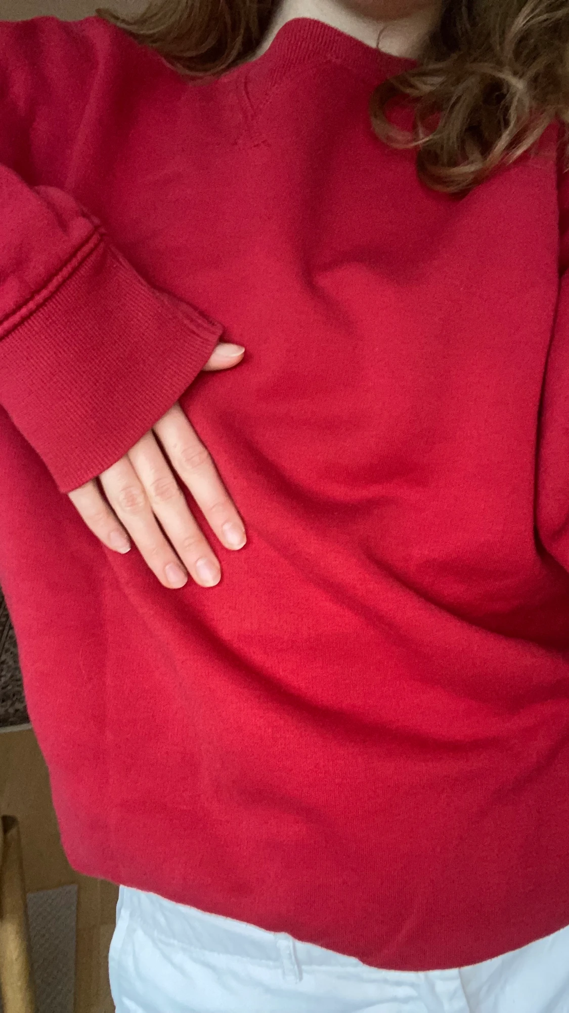 Röd collegetröja  - 90
