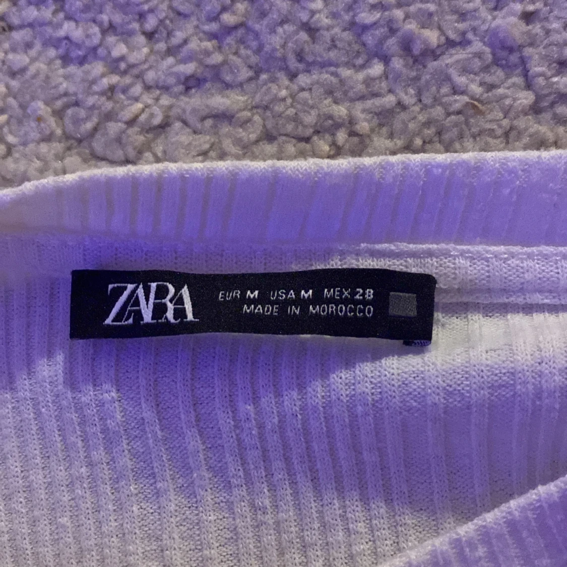 Vit Långarmad volang tröja ZARA