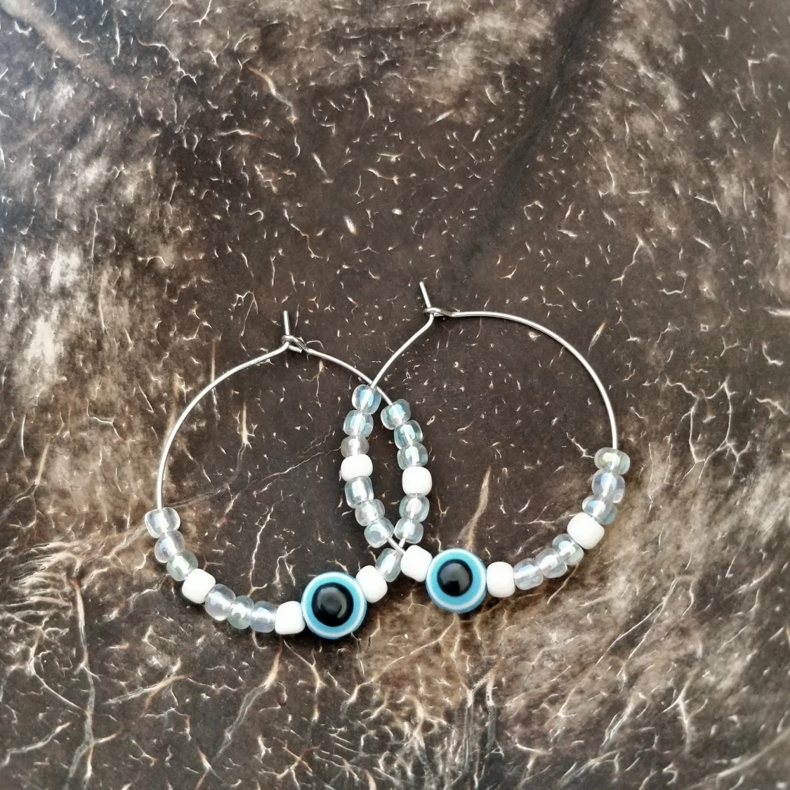 Handgjorda ondaögat-örhängen🧿 - 90