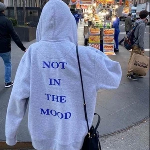 Not In The Mood Oversized Hoodie - ‼️ Tryck ej på köp nu! 💬 Meddela vid intresse!  Oversized hoodie med tryck. Produceras med varje order.