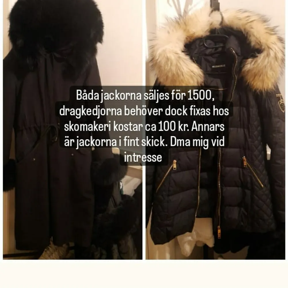 Två vinterjackor i fint skick båda säljes för 1500! Först till kvarn!. Jackor.