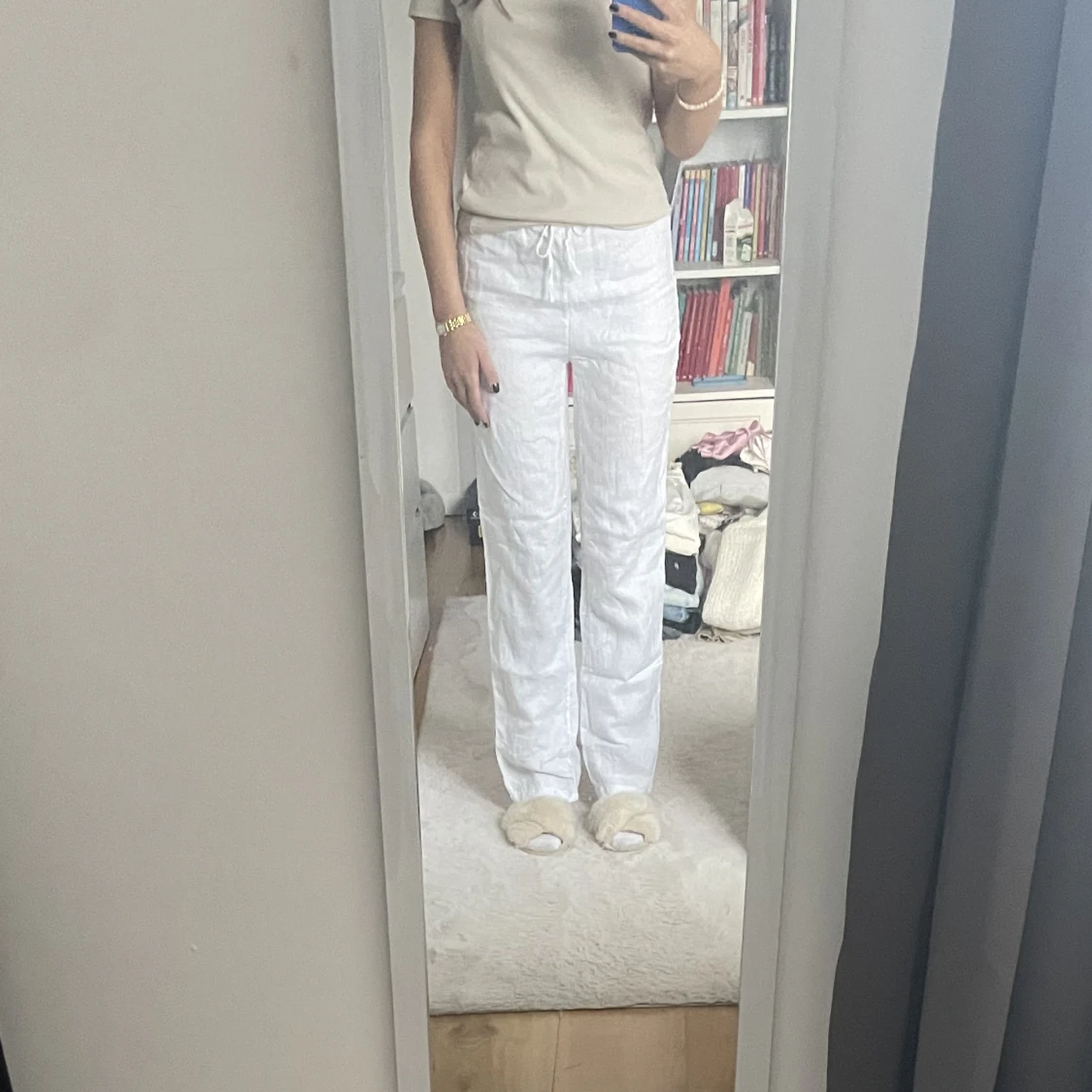 Vita linnebyxor - 91