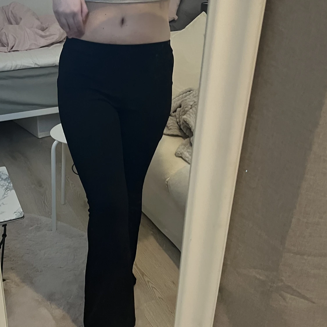 Svarta bootcut tights