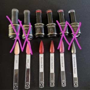 MISSFANCY gel polish - Gel lack från MISSFANCY alla är oanvända har bara målat dom på testnaglarna. Skriv för fler bilder. 50kr st eller 200kr för alla. Frakt tillkommer 