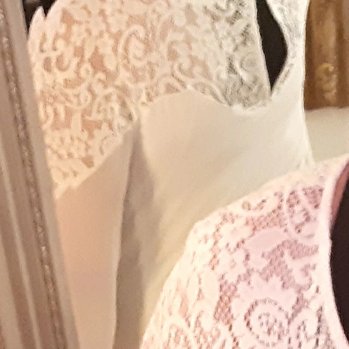 Jättefin vit spetsblus - 91