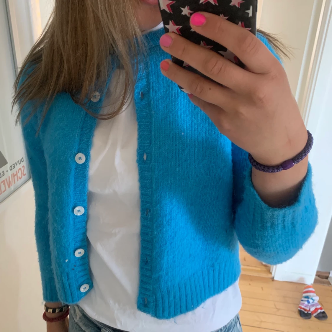 Stickad blå kofta från zara🐳🧞