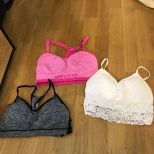 3 st träningsbh-ar i st 38-40 - Träningsbh-ar, rosa, vit och grå!