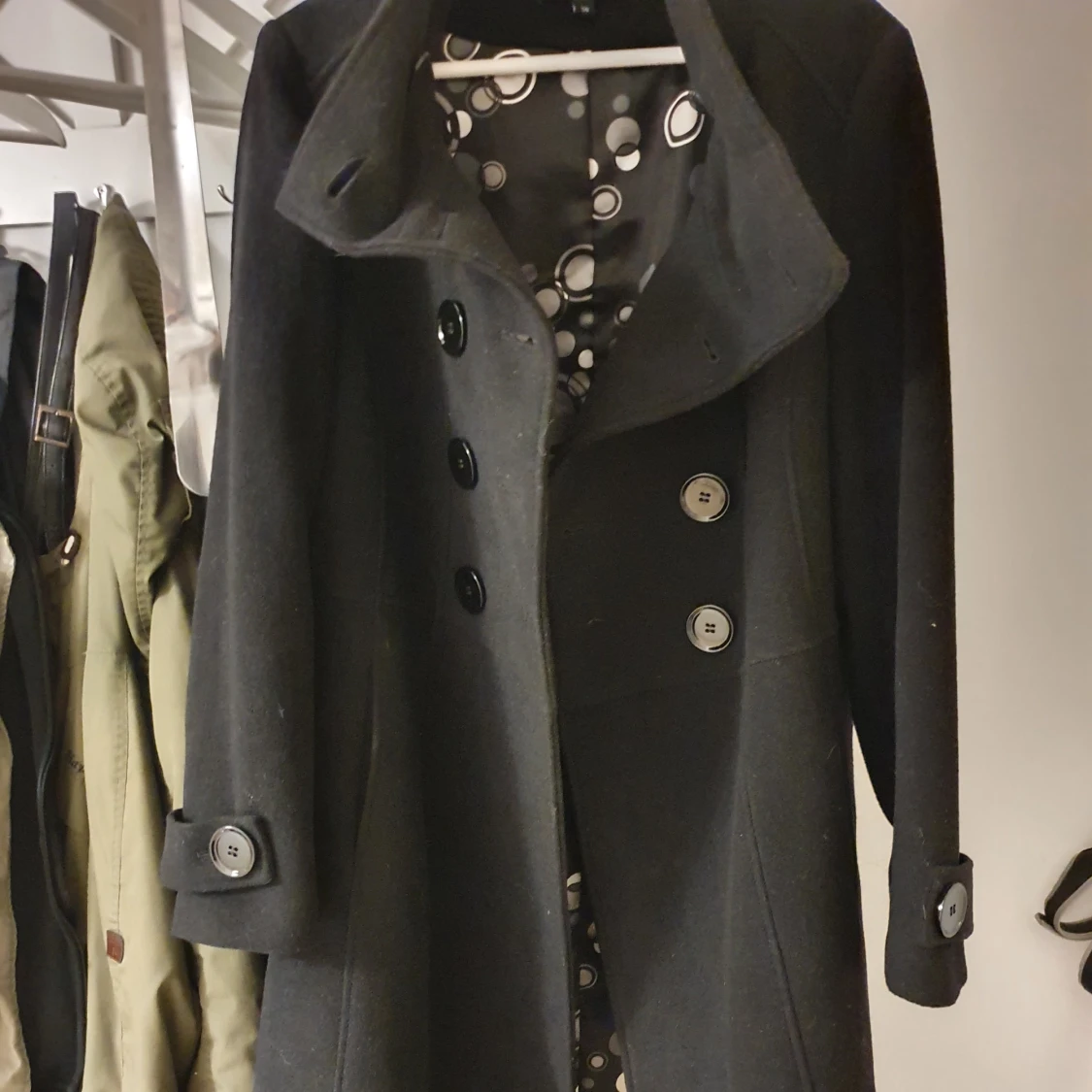 Varm höstkappa i ull/polyester  - 91