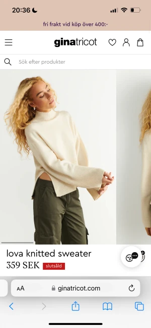 Stickad tröja beige - Säljer denna slutsålda stickade tröjan från ginatricot. Den är i bra skick och använd få antal gånger. St 34 men passar även upp till 38 skulle jag säga. Säljer för 150kr + frakt.