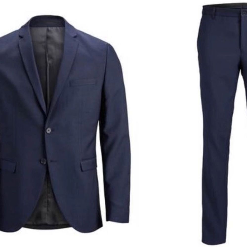 Marinblå Jack & Jones premium super slim fit kostym, blå/dark navy | Plick