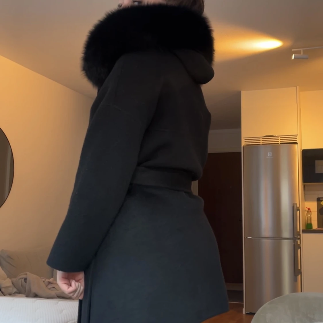 Kappa med pälskrage - 91