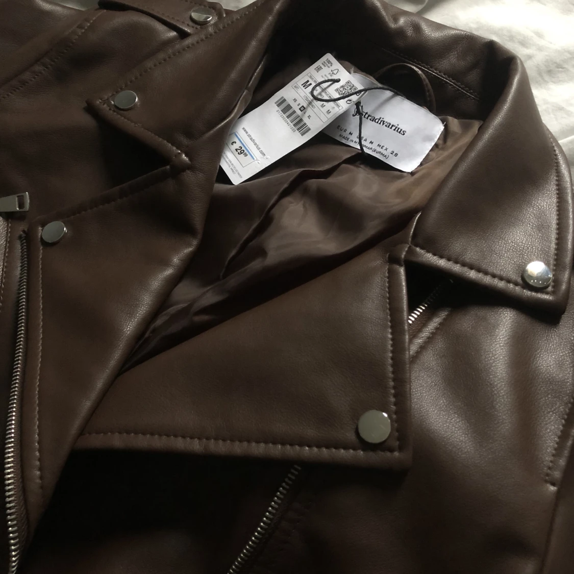 brun skinnjacka - 91