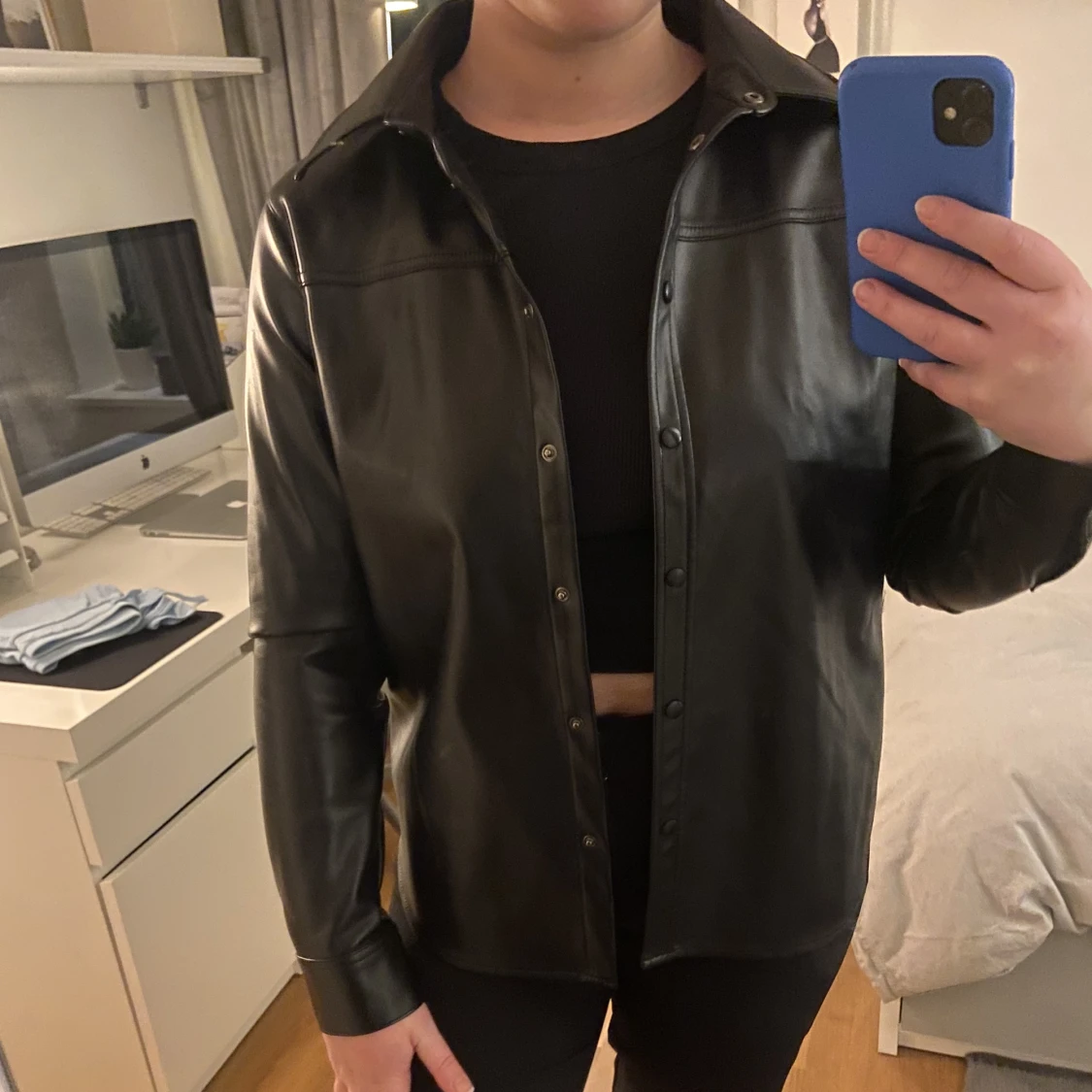 Skjorta/jacka i läder - 90