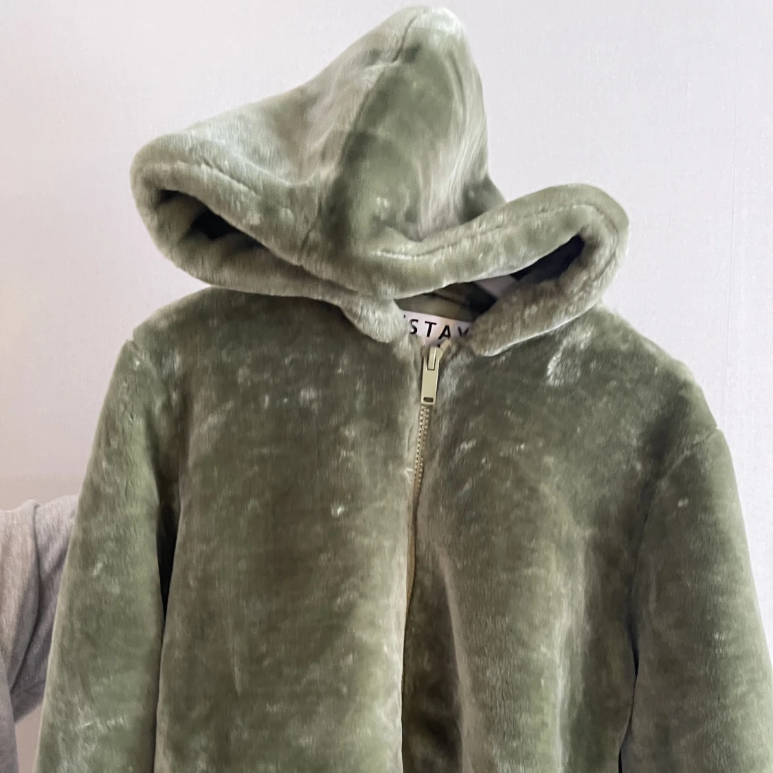 Grön pälsoptik jacka