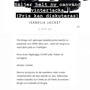 Vinterjacka - Hel ny inte ens öppnat påsen säljer pga köpt en annan
