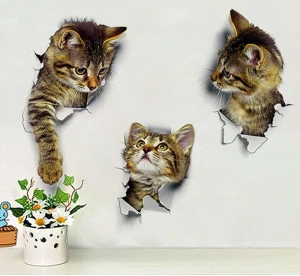3D Katt Vägg Klistermärken  - 89kr/bild 