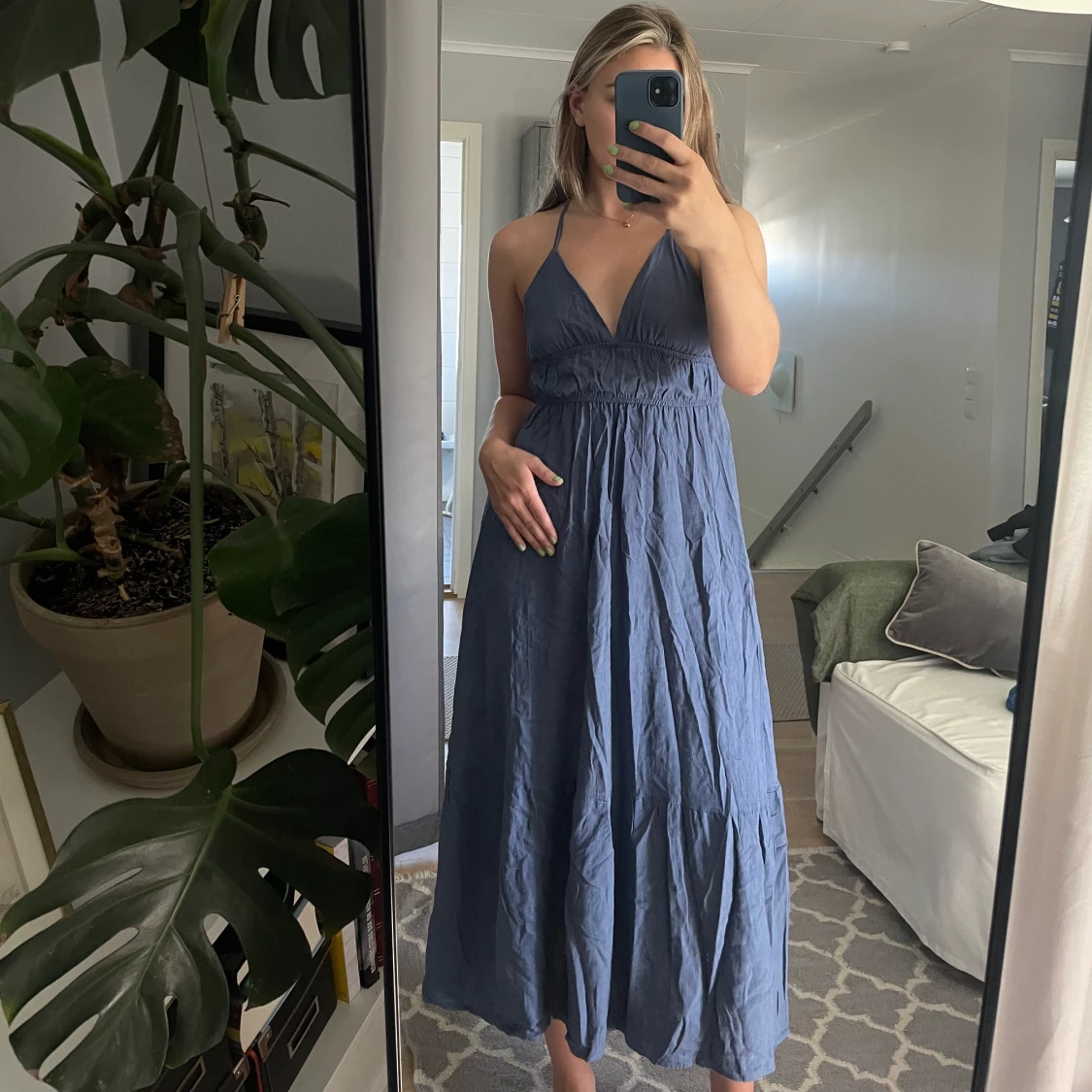 Marinblå sommarklänning - 90