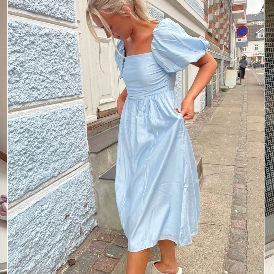Oanvänd blå klänning itsmay