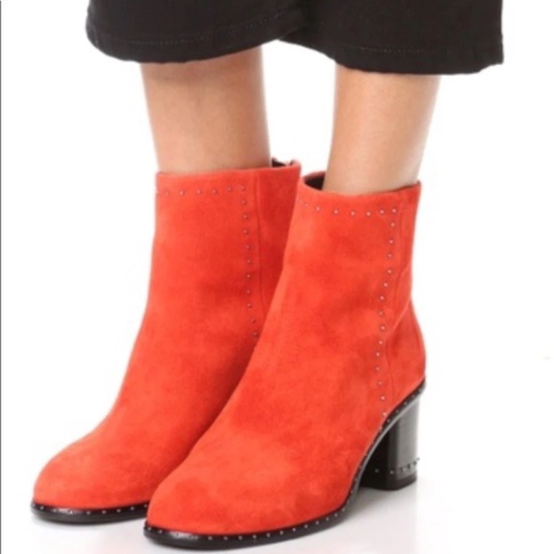 Rag & Bone boots i röd mocka