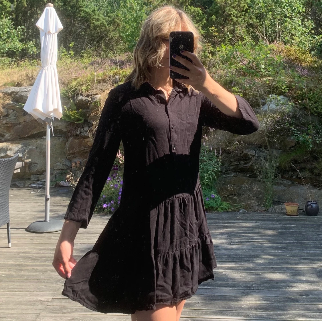 Söt svart skjort-klänning från Mango