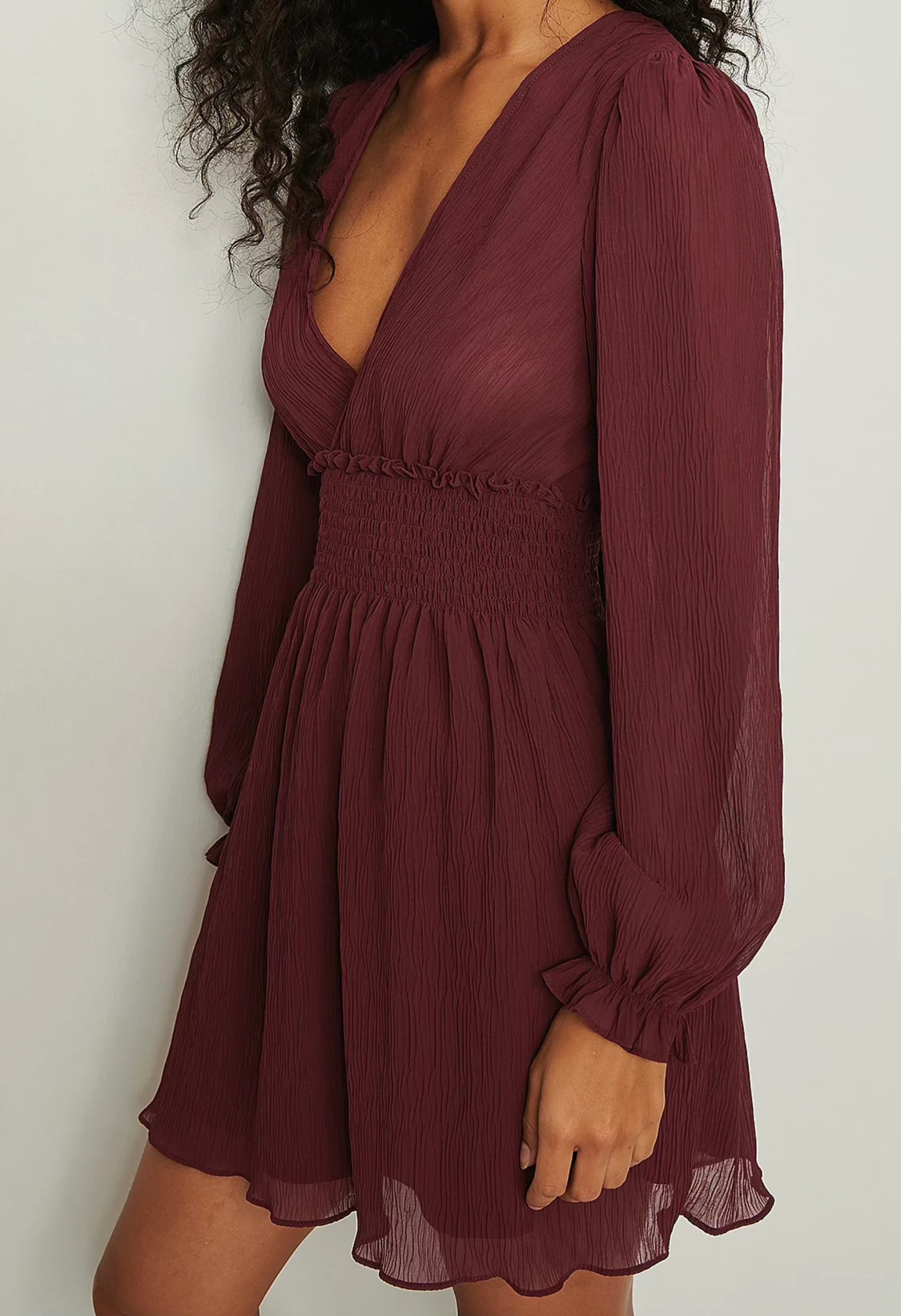 NA-KD BohoKlänning med struktur och smockdetalj (Röd) - 90