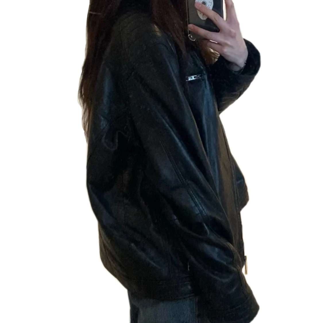 svart läderjacka - 90