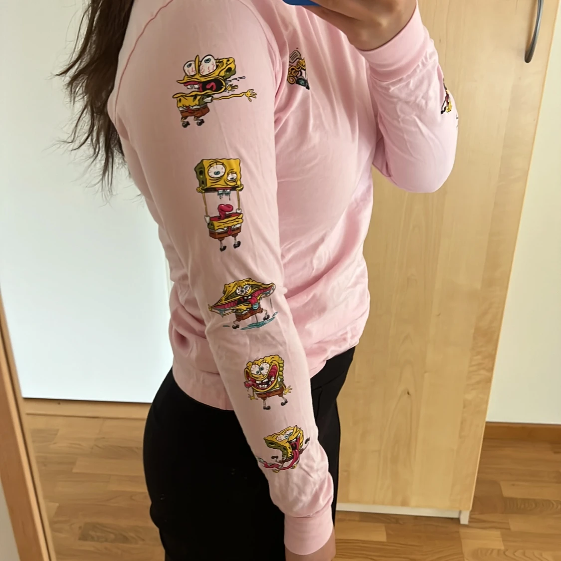 Rosa långärmadtröja - 90