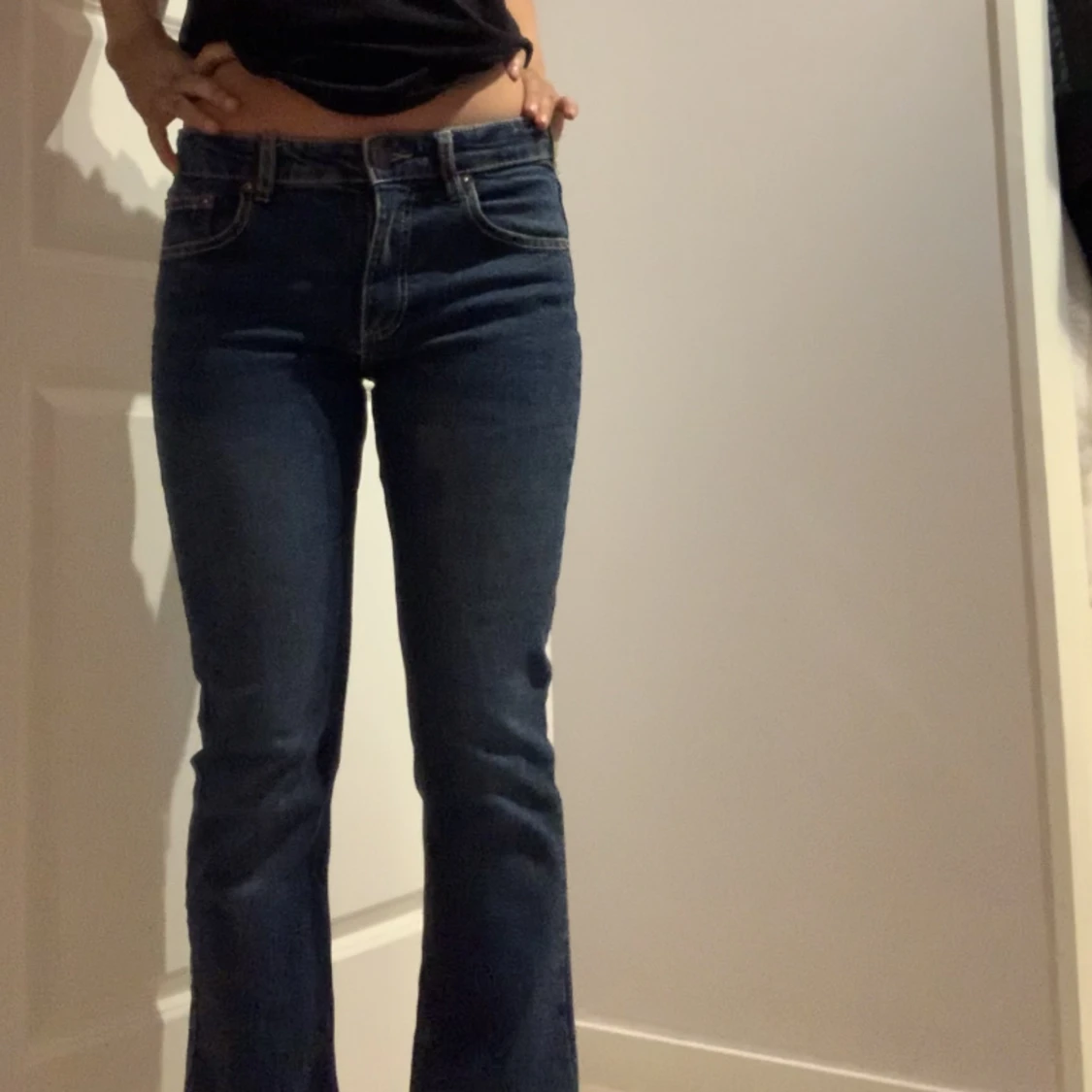 Low waist jeans med fickor - 91