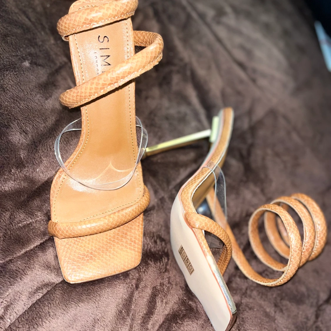 Snake print stiletto heels 