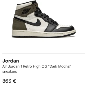 Jordan 1 Retro High dark mocha  - Säljer mina jordans då de inte kommer till användning längre, väldigt varsamt använda. Skriv privat om ni vill ha egna bilder på dom! Storlek 38,5! Köpa på stockX! PRIS KAN DISKUTERAS!