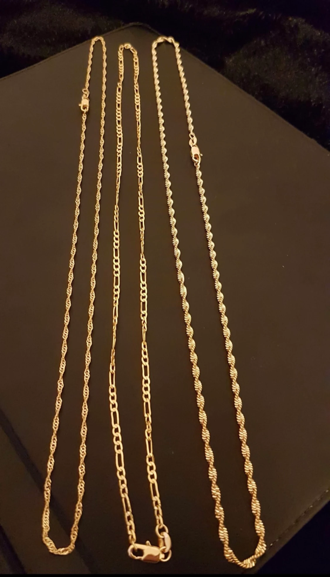 3 nya 18K guldpläterade halsband 