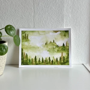 Originalmålning- akvarell - OM MÅLNINGEN Original akvarellmålning på A5 akvarellpapper 300gr . Färdig att ha på väggen som den är eller i en fin ram.