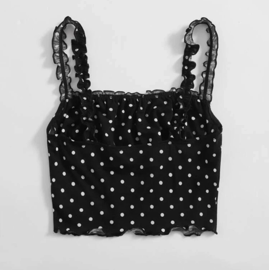 Svart topp från shein med vita prickar - 91