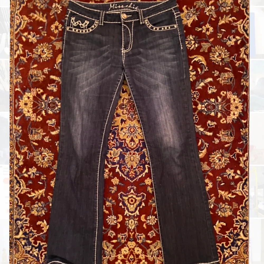 Bla Miss Chic Lagmidjade Jeans Rhinestones