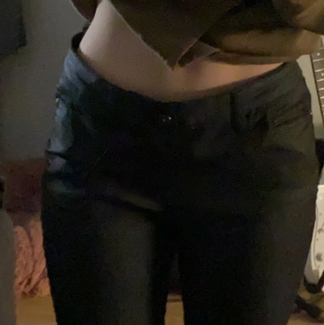 Svarta lowwaist byxor - 90