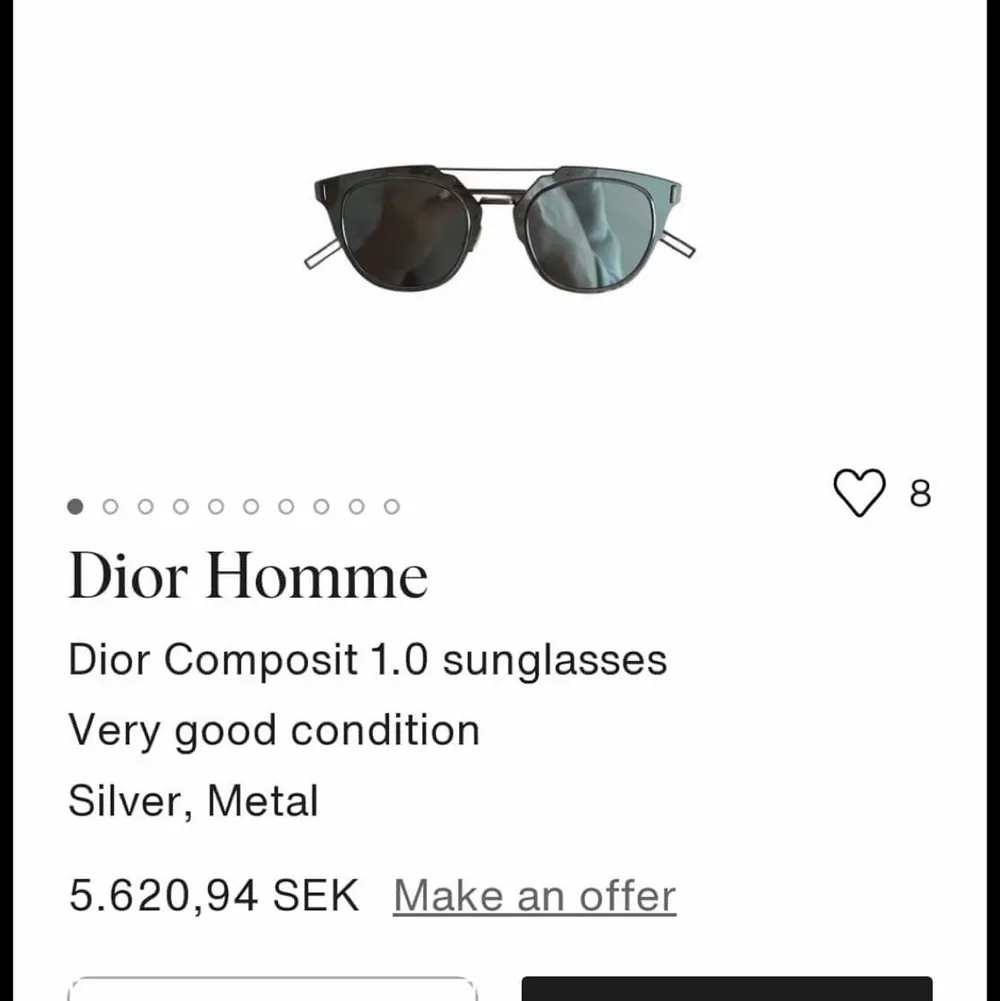 Jag säljer dessa dior solglasögon då jag inte ansväller dom längre. Dom är äkta, 3000kr men priset går att diskutera! . Accessoarer.