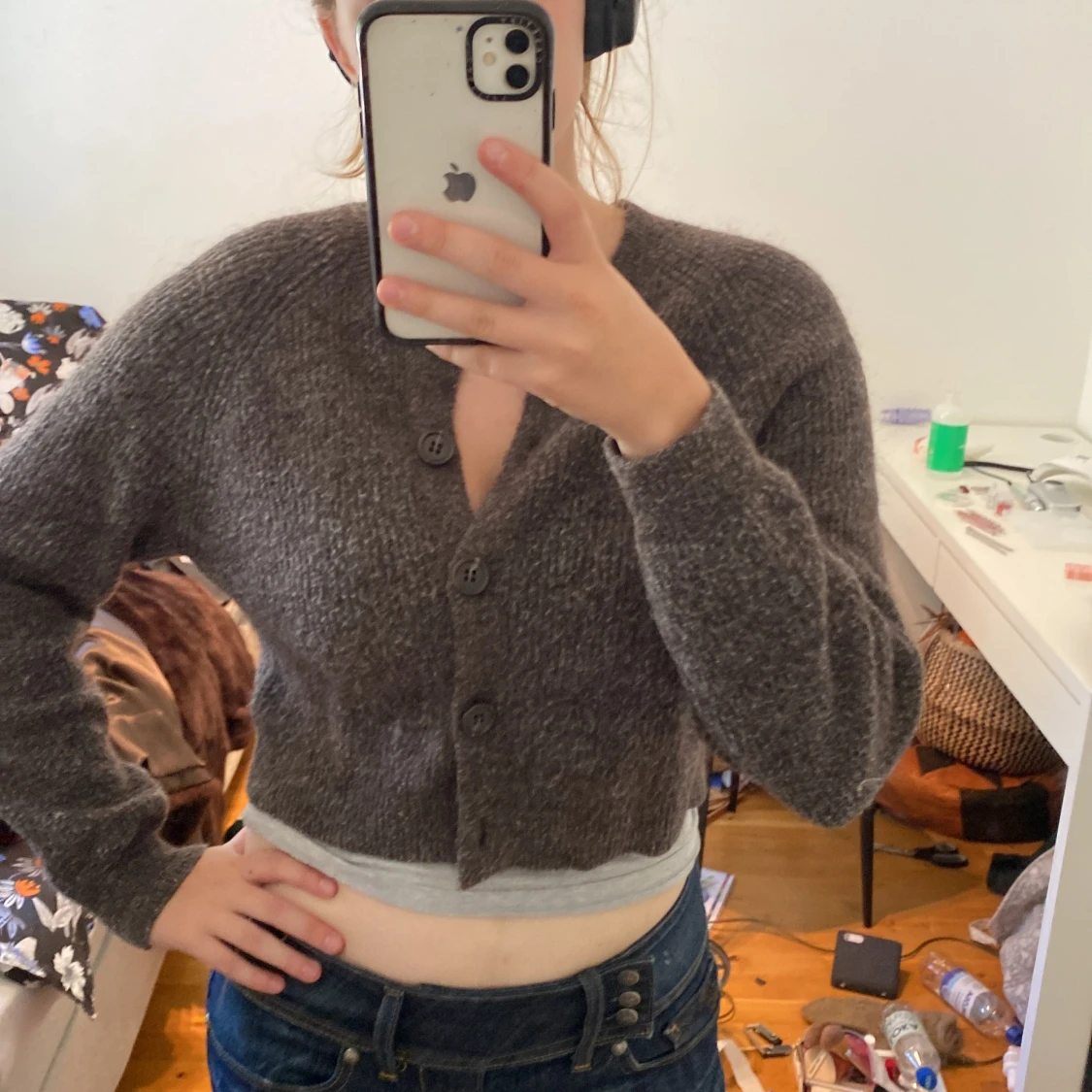 Brun croppad kofta från Lindex - 1