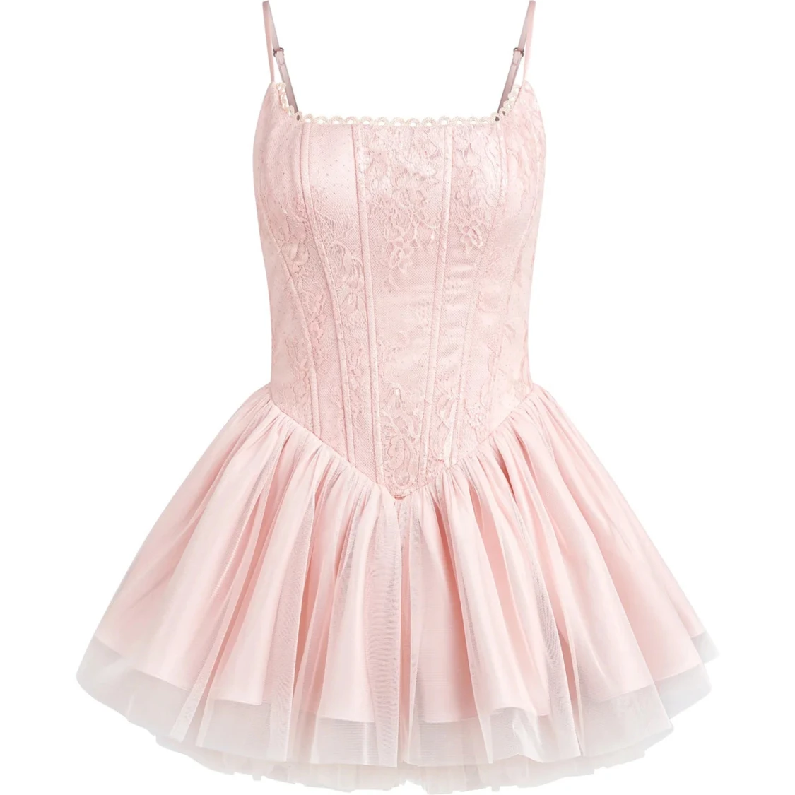 Rosa mini klänning med korsett