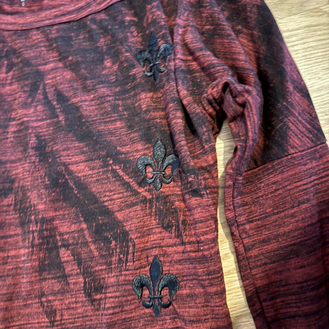 Mörkröd långärmad topp Rock Rebel - 1