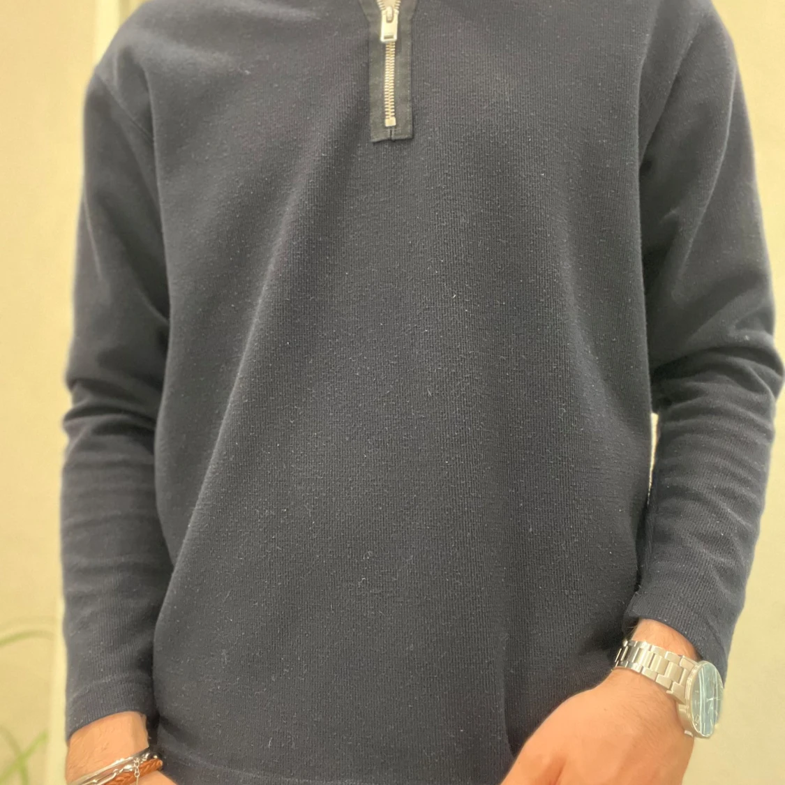 Mörkblå half zip tröja Selected Homme